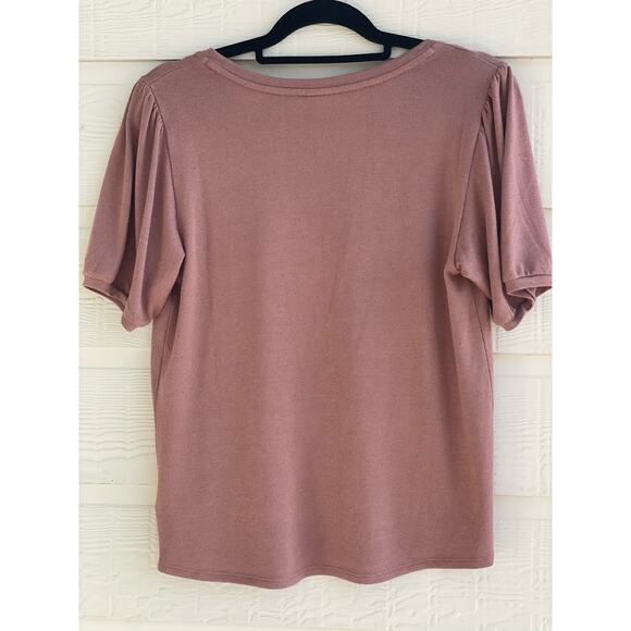 MOD REF short sleeve sweater blouse Medium rose pink - Picture 2 of 7